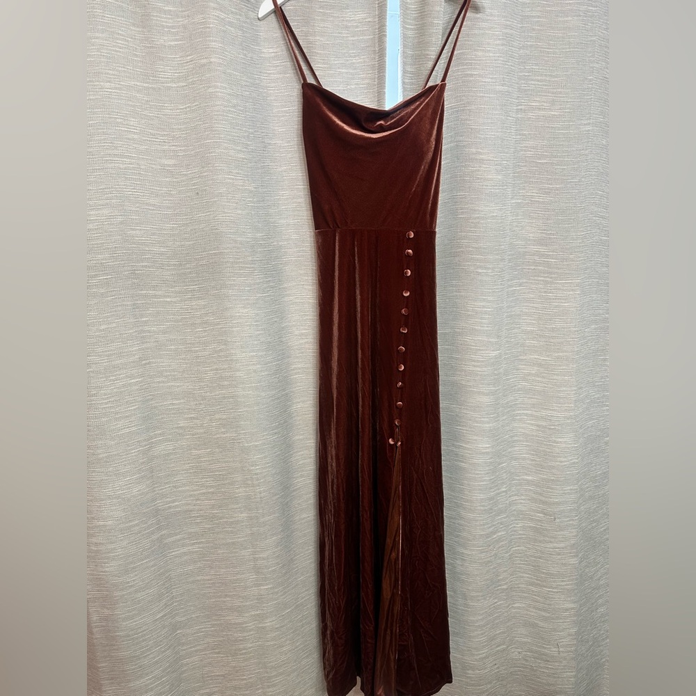 Revelry Velvet Billie Bridesmaid Dress Terracotta